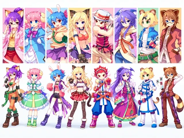 ตัวละครทั้ง 8 Type ของ Trickster ยืนเรียงกัน
